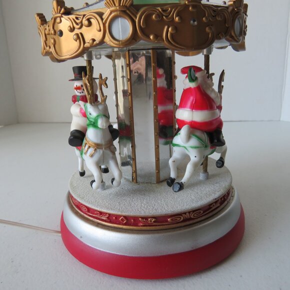 Vintage Christmas Carousel Merry Go Round PAC Pan-Asian Creations Santa WORKS - Picture 8 of 8